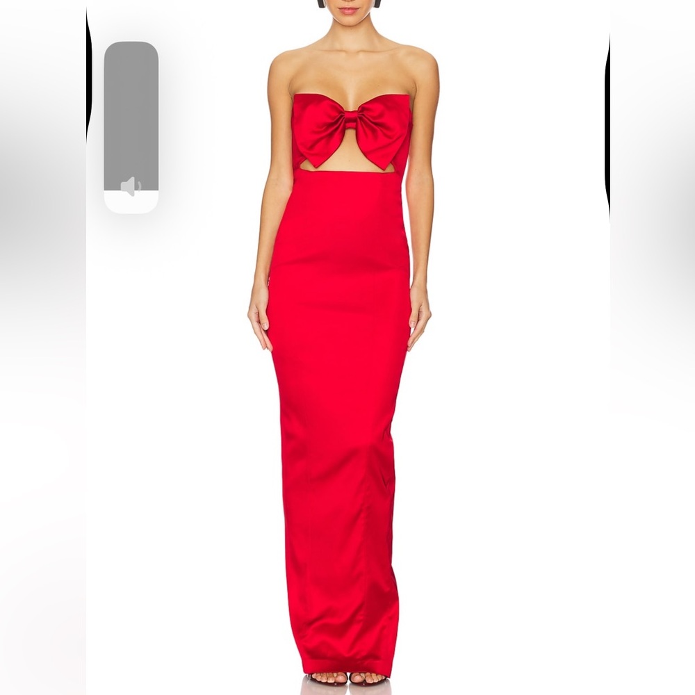 Chic Strapless Red Bow Dress - Worn once